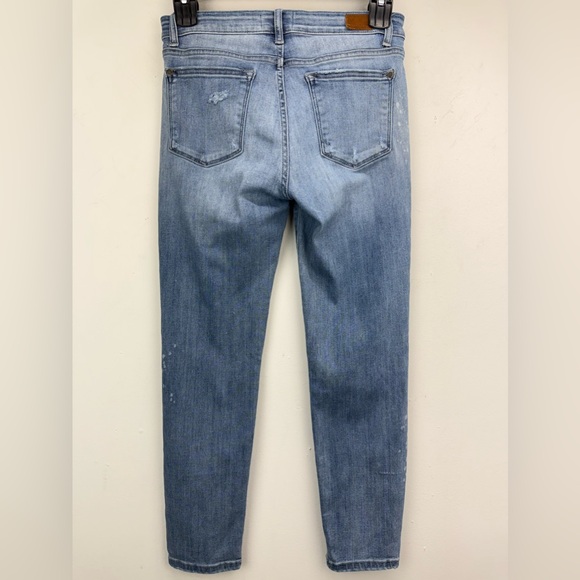 Judy Blue size 11/30 Women’s Blue Distressed Denim Mid Rise Relaxed Fit Jeans - Picture 4 of 9